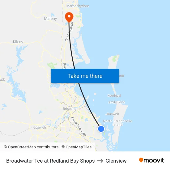 Broadwater Tce at Redland Bay Shops to Glenview map