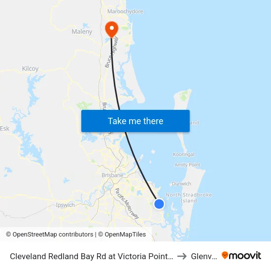 Cleveland Redland Bay Rd at Victoria Point High School to Glenview map