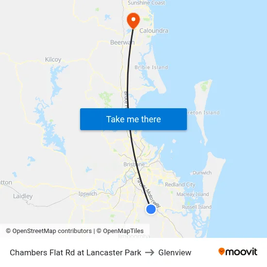 Chambers Flat Rd at Lancaster Park to Glenview map