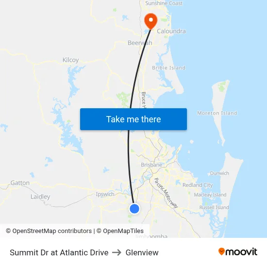 Summit Dr at Atlantic Drive to Glenview map