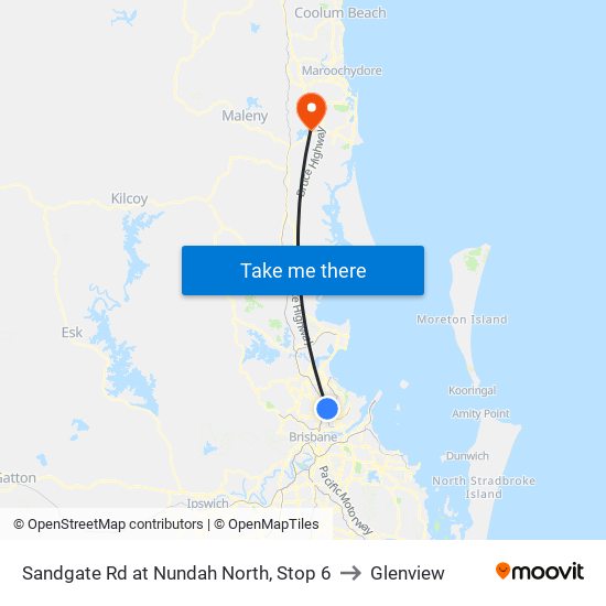 Sandgate Rd at Nundah North, Stop 6 to Glenview map