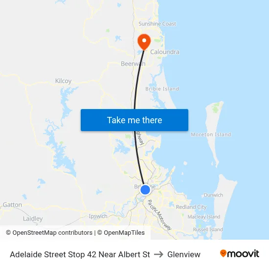 Adelaide Street Stop 42 Near Albert St to Glenview map