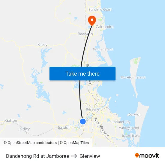 Dandenong Rd at Jamboree to Glenview map