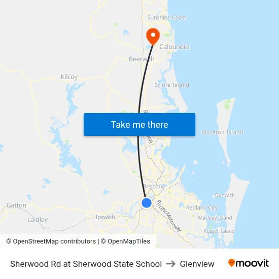 Sherwood Rd at Sherwood State School to Glenview map