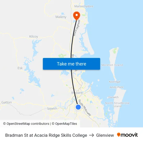 Bradman St at Acacia Ridge Skills College to Glenview map