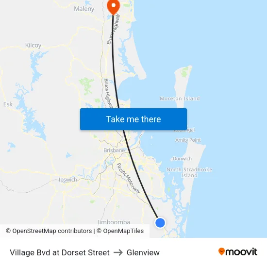 Village Bvd at Dorset Street to Glenview map