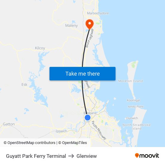 Guyatt Park Ferry Terminal to Glenview map