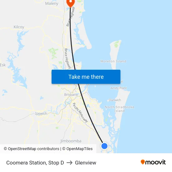 Coomera Station, Stop D to Glenview map