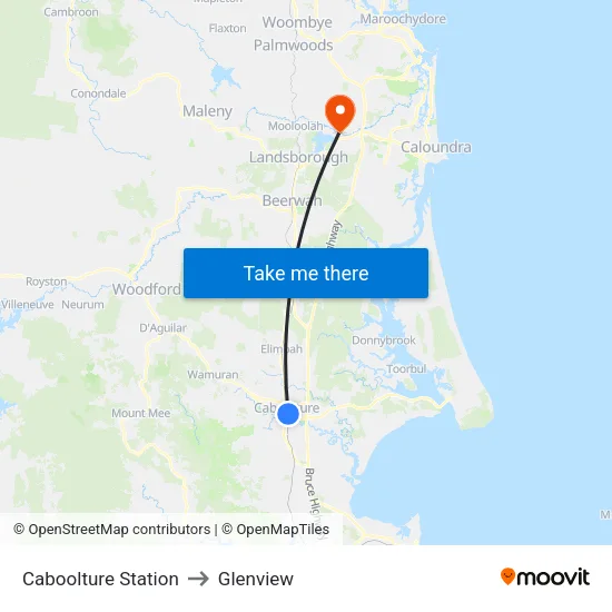 Caboolture Station to Glenview map