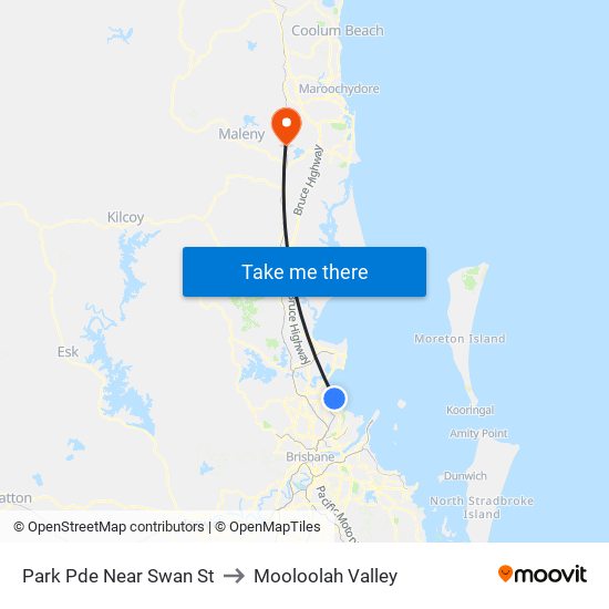 Park Pde Near Swan St to Mooloolah Valley map