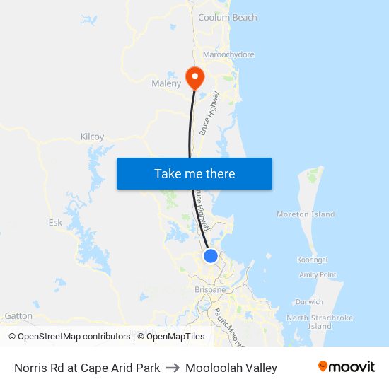 Norris Rd at Cape Arid Park to Mooloolah Valley map