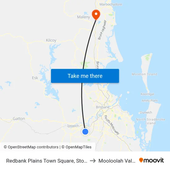Redbank Plains Town Square, Stop C to Mooloolah Valley map