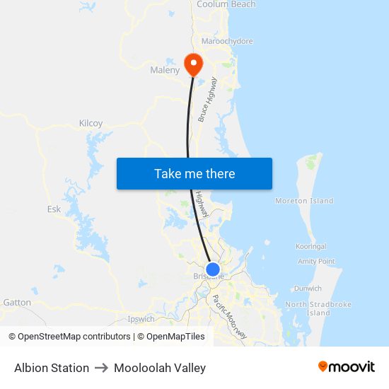 Albion Station to Mooloolah Valley map