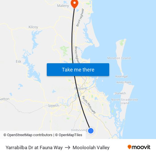 Yarrabilba Dr at Fauna Way to Mooloolah Valley map