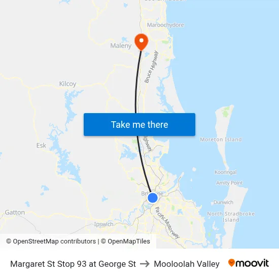 Margaret St Stop 93 at George St to Mooloolah Valley map