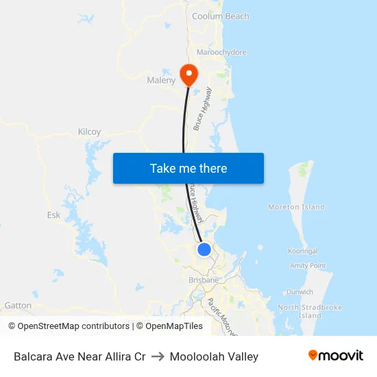 Balcara Ave Near Allira Cr to Mooloolah Valley map