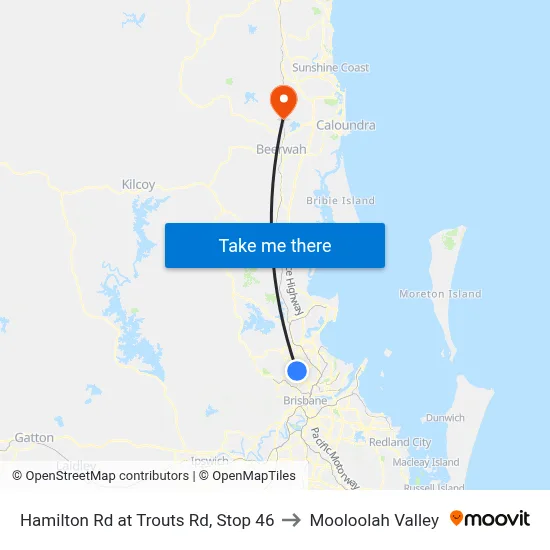 Hamilton Rd at Trouts Rd, Stop 46 to Mooloolah Valley map