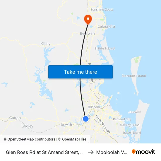 Glen Ross Rd at St Amand Street, Stop 53 to Mooloolah Valley map