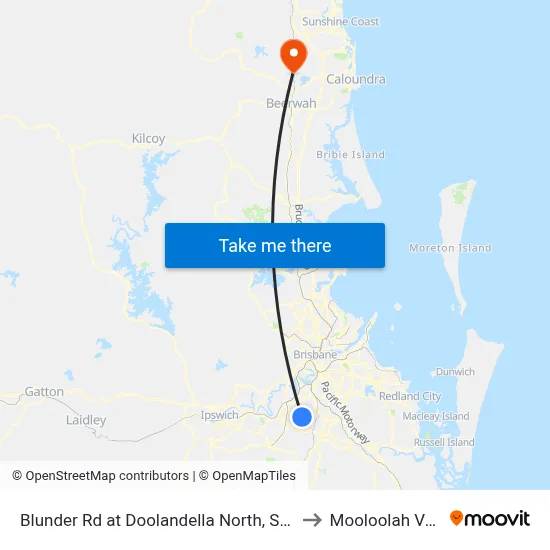 Blunder Rd at Doolandella North, Stop 61a to Mooloolah Valley map