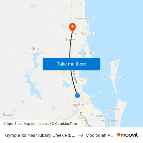 Gympie Rd Near Albany Creek Rd, Stop 42 to Mooloolah Valley map