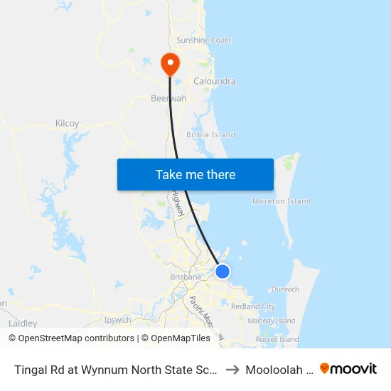 Tingal Rd at Wynnum North State School, Stop 10/5 to Mooloolah Valley map