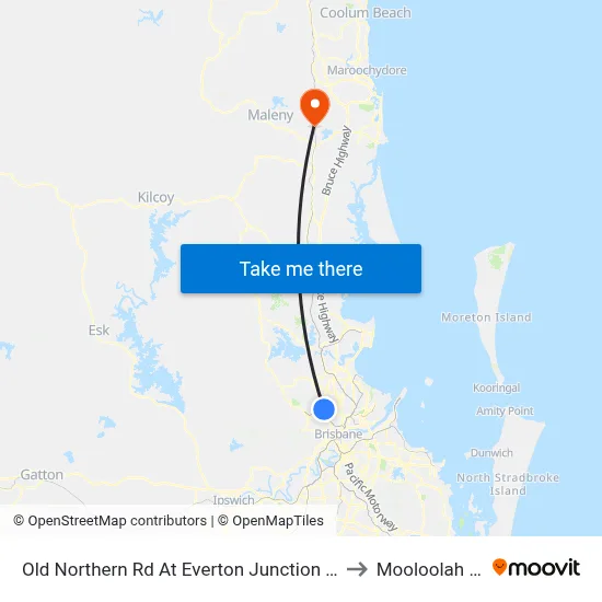 Old Northern Rd At Everton Junction Near Drake St to Mooloolah Valley map