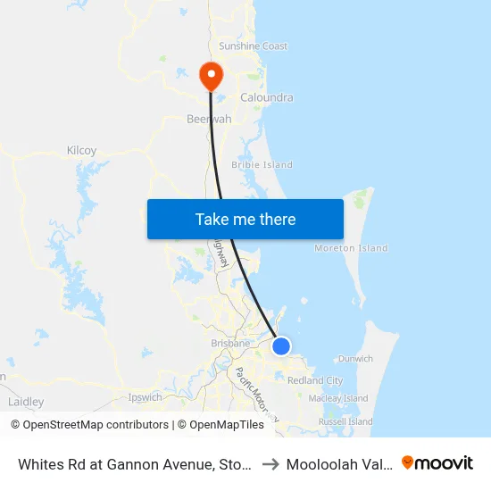Whites Rd at Gannon Avenue, Stop 72 to Mooloolah Valley map