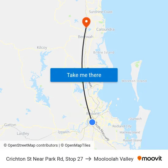 Crichton St Near Park Rd, Stop 27 to Mooloolah Valley map