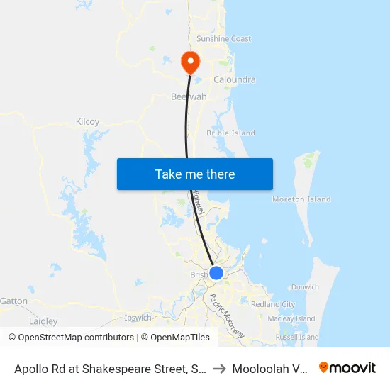 Apollo Rd at Shakespeare Street, Stop 39 to Mooloolah Valley map