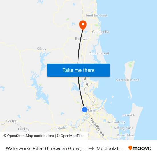 Waterworks Rd at Girraween Grove, Stop 21/22 to Mooloolah Valley map