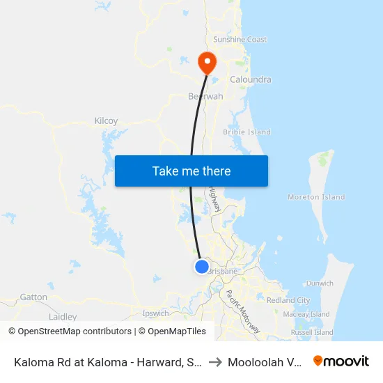 Kaloma Rd at Kaloma - Harward, Stop 38 to Mooloolah Valley map