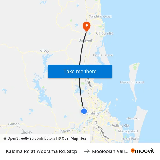 Kaloma Rd at Woorama Rd, Stop 39 to Mooloolah Valley map