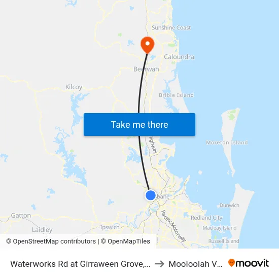 Waterworks Rd at Girraween Grove, Stop 21 to Mooloolah Valley map