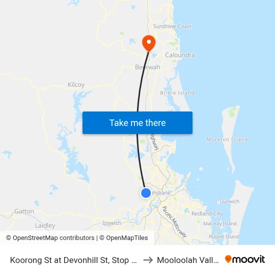 Koorong St at Devonhill St, Stop 37 to Mooloolah Valley map
