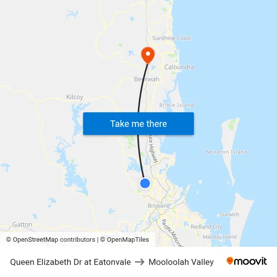 Queen Elizabeth Dr at Eatonvale to Mooloolah Valley map