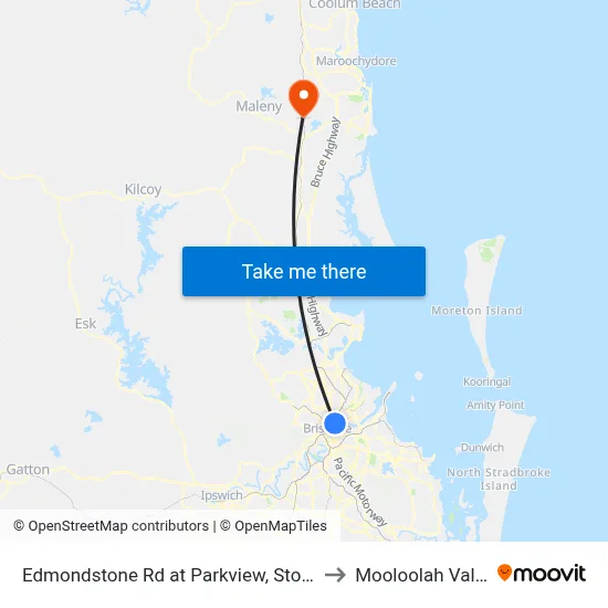 Edmondstone Rd at Parkview, Stop 14 to Mooloolah Valley map