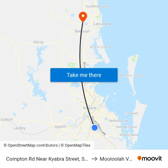 Compton Rd Near Kyabra Street, Stop 86 to Mooloolah Valley map
