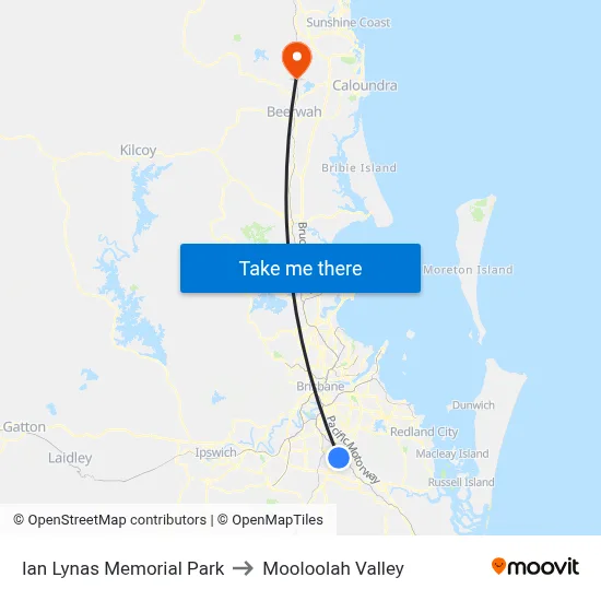 Ian Lynas Memorial Park to Mooloolah Valley map
