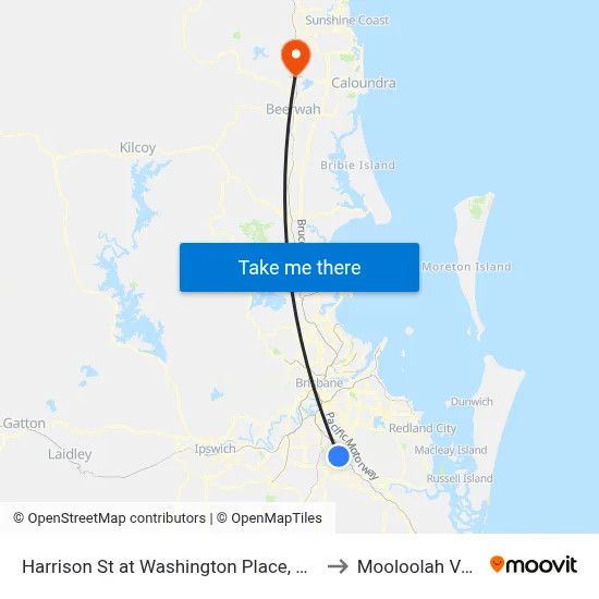 Harrison St at Washington Place, Stop 90 to Mooloolah Valley map