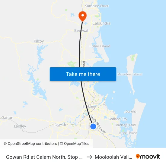 Gowan Rd at Calam North, Stop 35 to Mooloolah Valley map