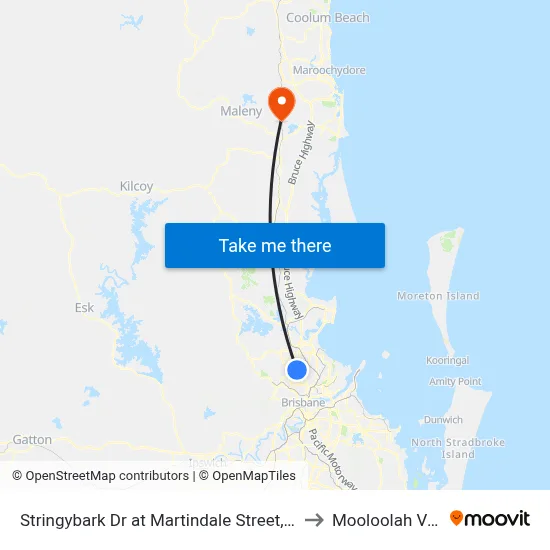 Stringybark Dr at Martindale Street, Stop 47 to Mooloolah Valley map