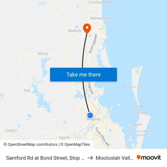 Samford Rd at Bond Street, Stop 29 to Mooloolah Valley map