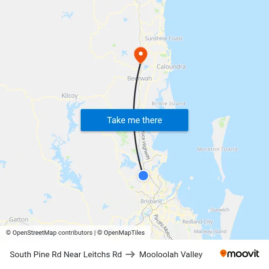 South Pine Rd Near Leitchs Rd to Mooloolah Valley map