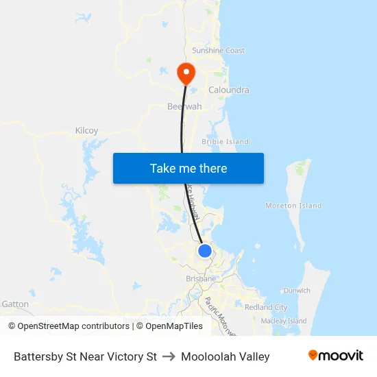 Battersby St Near Victory St to Mooloolah Valley map