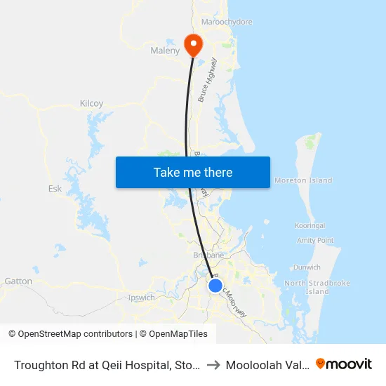Troughton Rd at Qeii Hospital, Stop 37 to Mooloolah Valley map