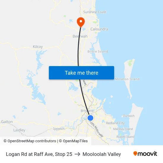 Logan Rd at Raff Ave, Stop 25 to Mooloolah Valley map