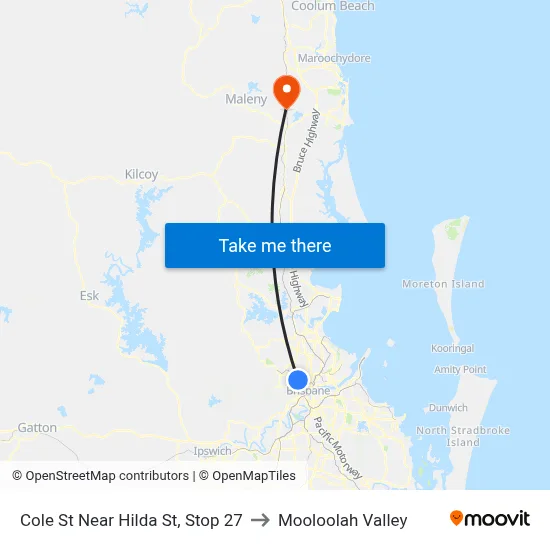 Cole St Near Hilda St, Stop 27 to Mooloolah Valley map