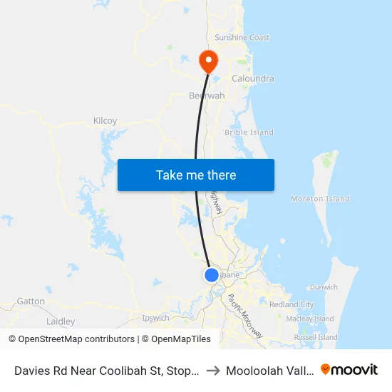 Davies Rd Near Coolibah St, Stop 33 to Mooloolah Valley map