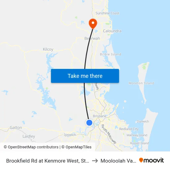 Brookfield Rd at Kenmore West, Stop 37 to Mooloolah Valley map