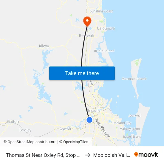 Thomas St Near Oxley Rd, Stop 55 to Mooloolah Valley map